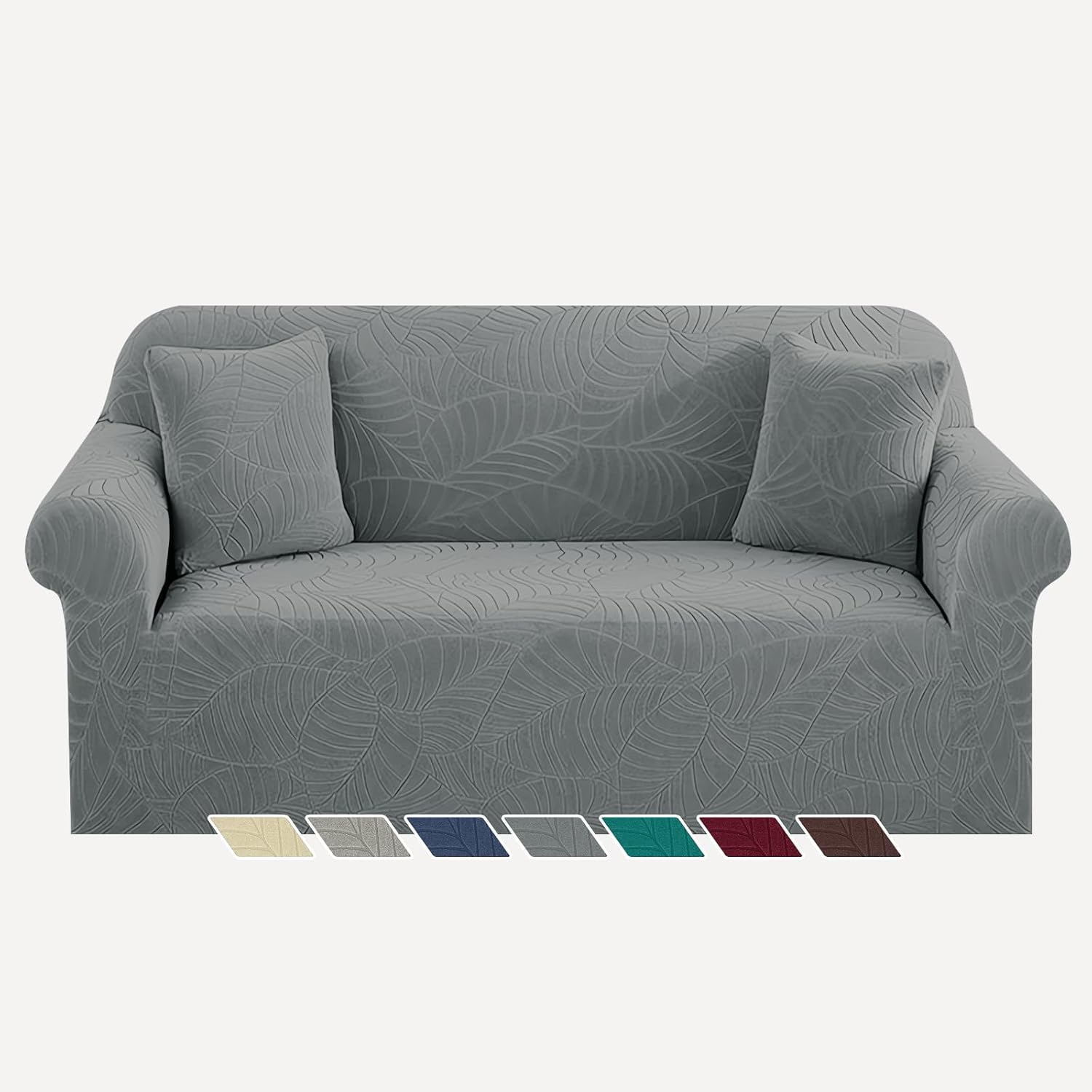 YEMYHOM Couch Cover Latest Jacquard Design High Stretch Sofa Covers for 2 Cushion Couch