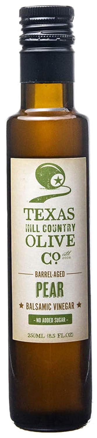 White Lemon Balsamic Vinegar - Gourmet Barrel Aged Infused Balsamic Vinegar - Great for Dressing Dipping Glazing - No Artificial Flavors or Added Sugar - Made in Texas (8.5 oz)