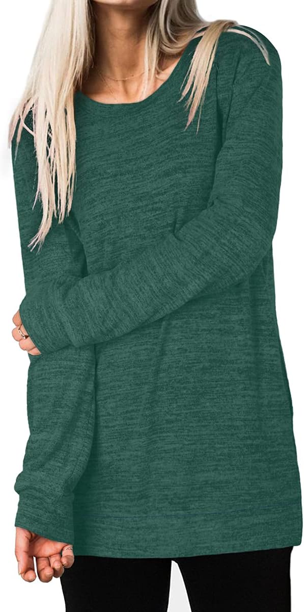 XIEERDUO Womens Casual Sweatshirts Long Sleeve Shirts Oversized With Pocket Tunic Tops S-3XL