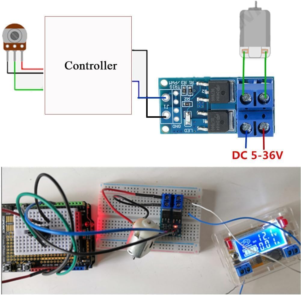 Gebildet 2pcs PWM Low Voltage Motor Speed Controller DC 1.8V 3V 5V 6V 12V 2A 1803BK 1803B Adjustable Driver Switch with Speed Control Knob