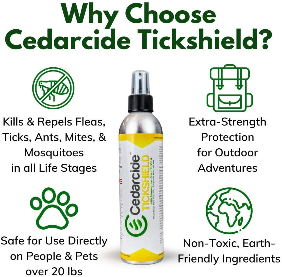 Cedarcide Original & Tickshield Family Pack | Natural Cedar & Lemongrass Oil Bug Spray | Eco-Friendly