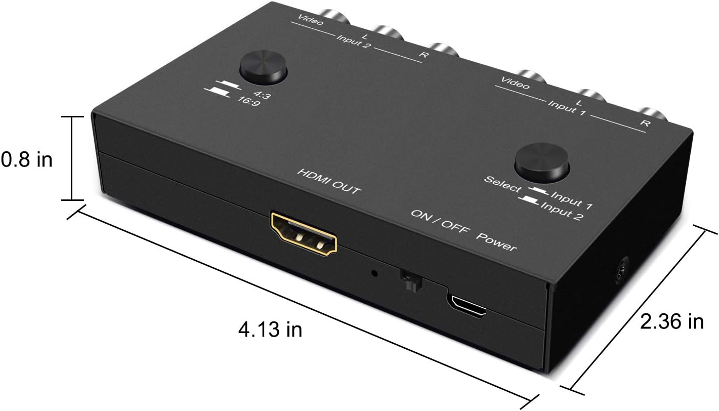 4Port AV to HDMI Converter, 4Port AV to HDMI Switcher with IR Remote