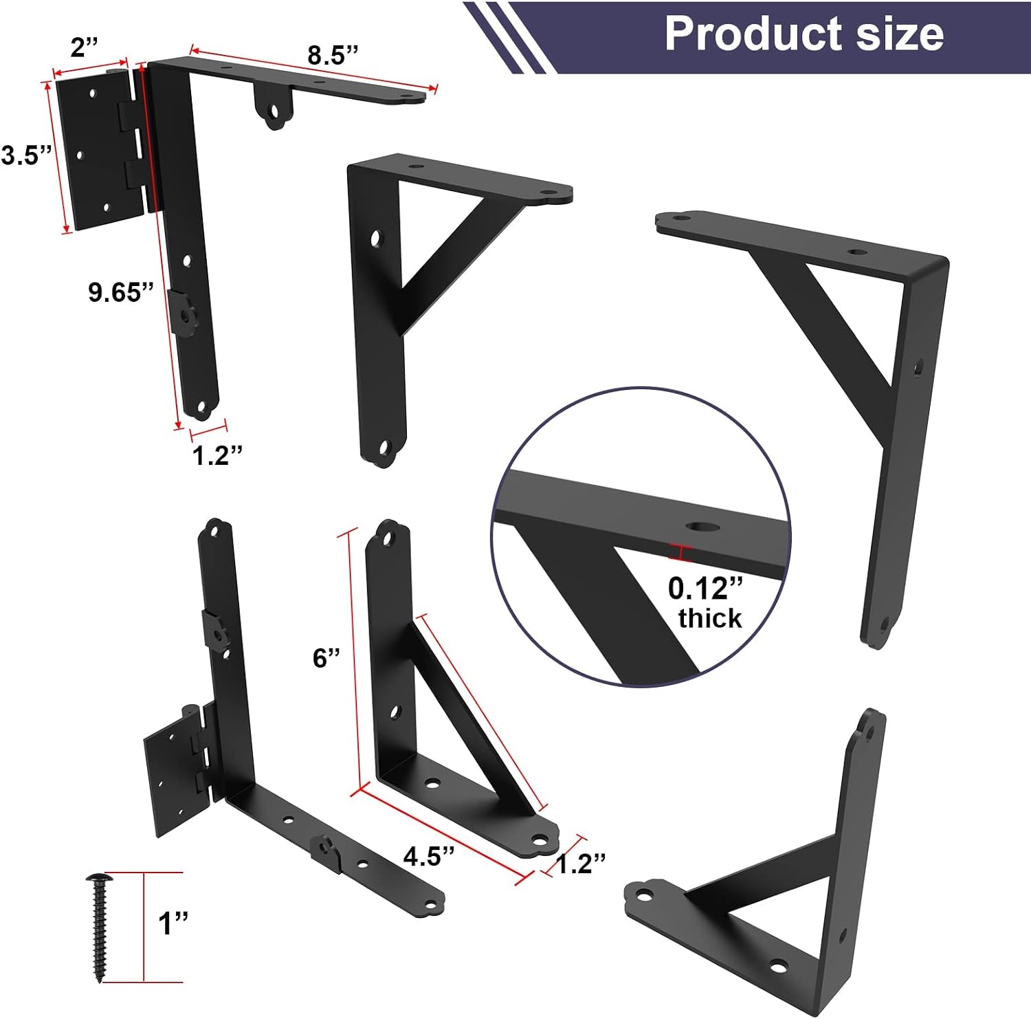 Anti Sag Gate Kit Heavy Duty No Sag Kit for Wooden Gate Fence with a Gate Latch