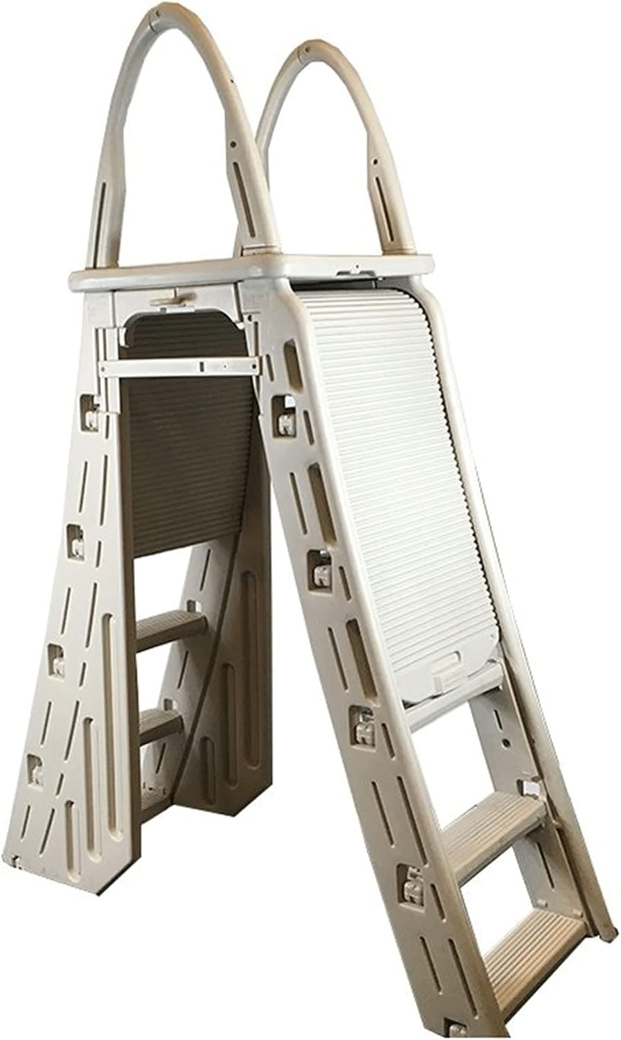 Plastics 7200 Adjustable A-Frame Safety Ladder Steps with Roll-Guard for Above Ground Pools & Hydrotools by Swimline 9" x 24" Ladder Mat
