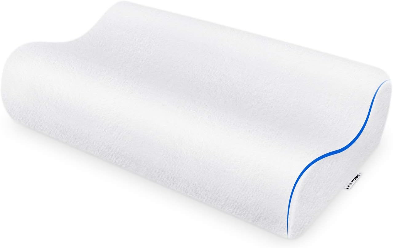 ZG-Home Memory Foam Pillow, Neck Pillow, Cervical Pillow for Neck Pain, Orthopedic Contour Pillow for Back, Side