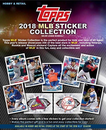 2018 Topps MLB Baseball Collectors Sticker Hobby Box: 50 Packs (400 stickers)