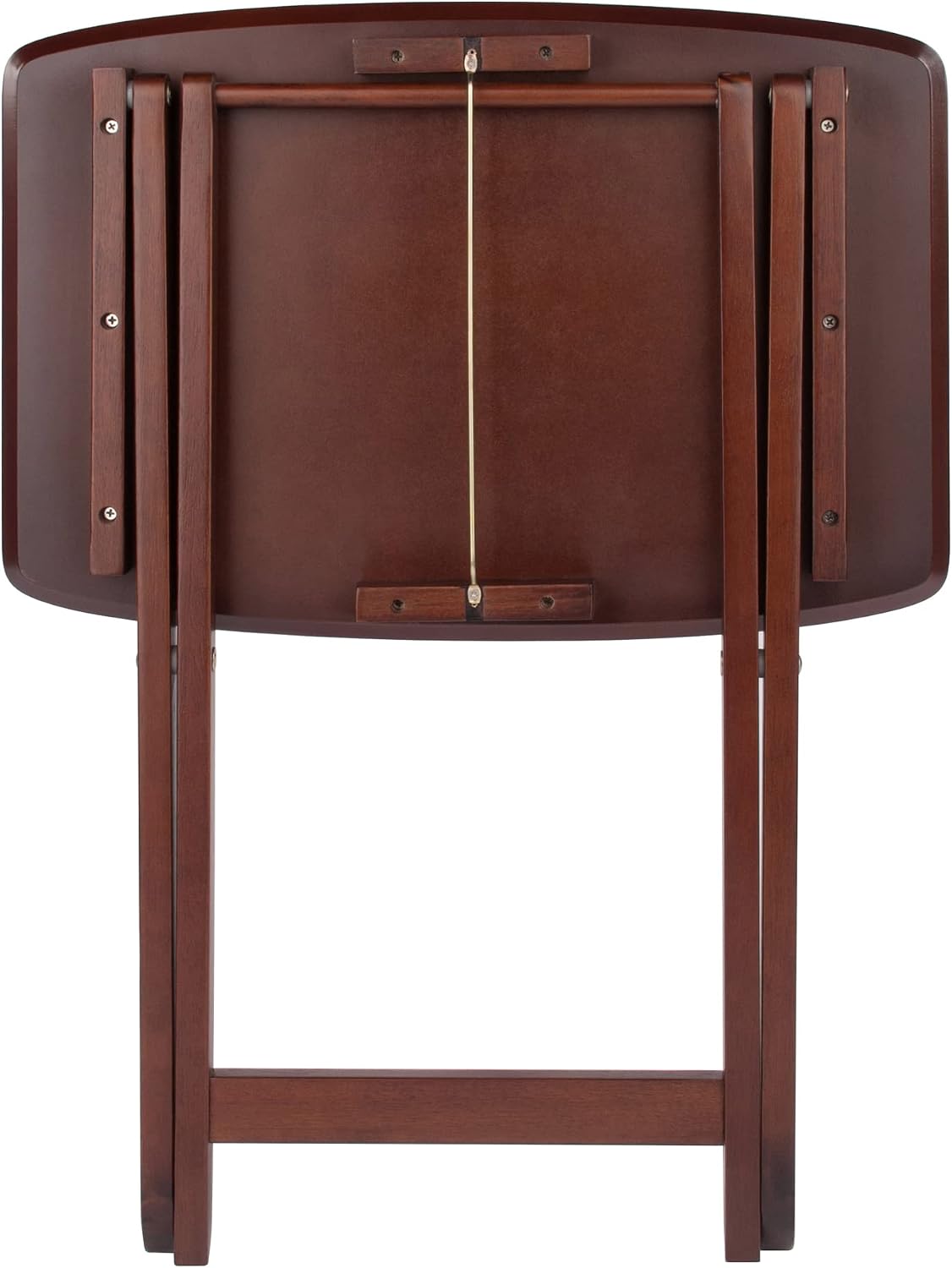 Winsome Darlene Set of 2 Foldable Snack Tables, Walnut, 26"