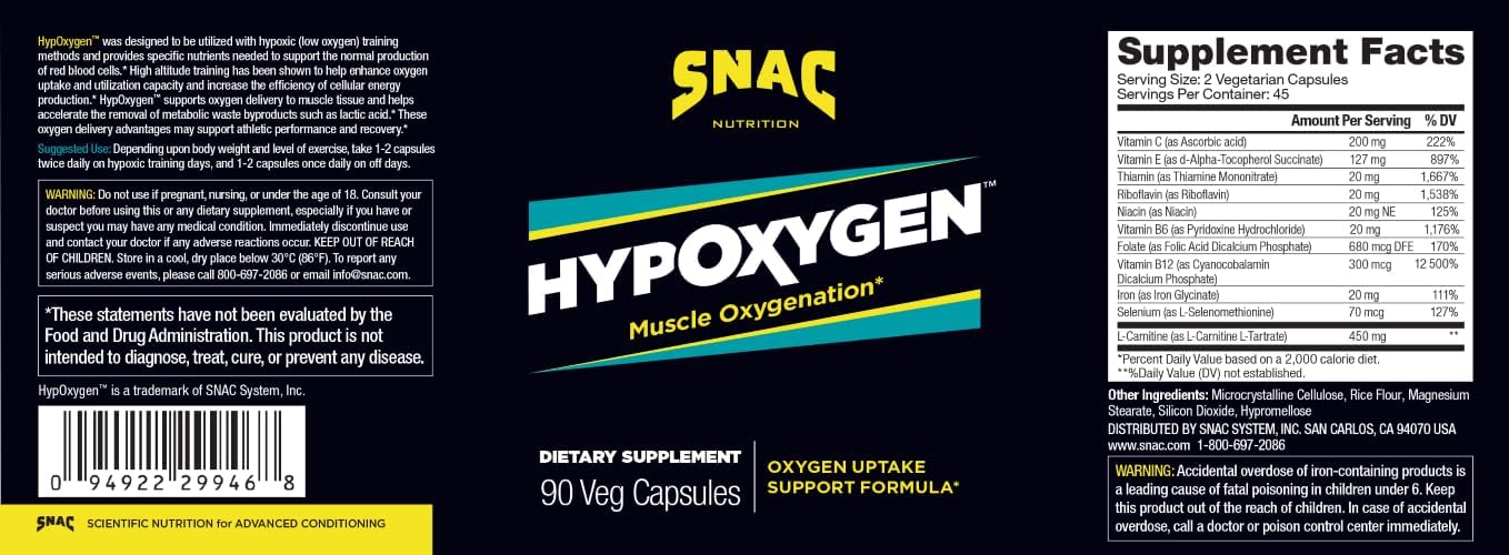 SNAC HypOxygen Oxygenation Enhancement Support Formula, 90 Capsules