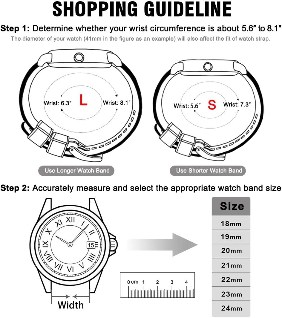 Ritche Christmas Gift Silicone Watch Bands 18mm 20mm 22mm 24mm Quick Release Rubber Watch Bands for Men, White Elephant Gifts