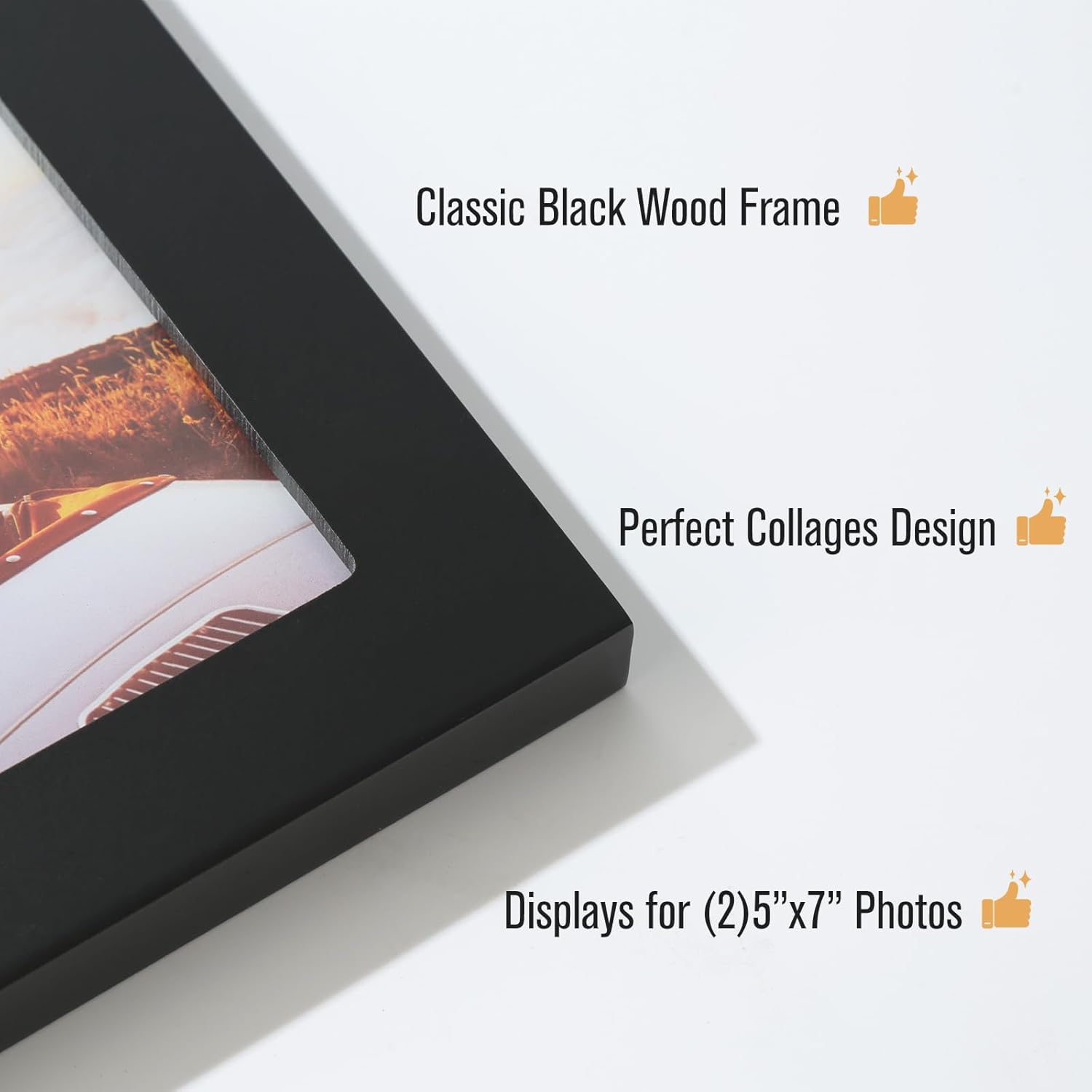 4x6 5-Opening Collage Picture Frame Black Wood