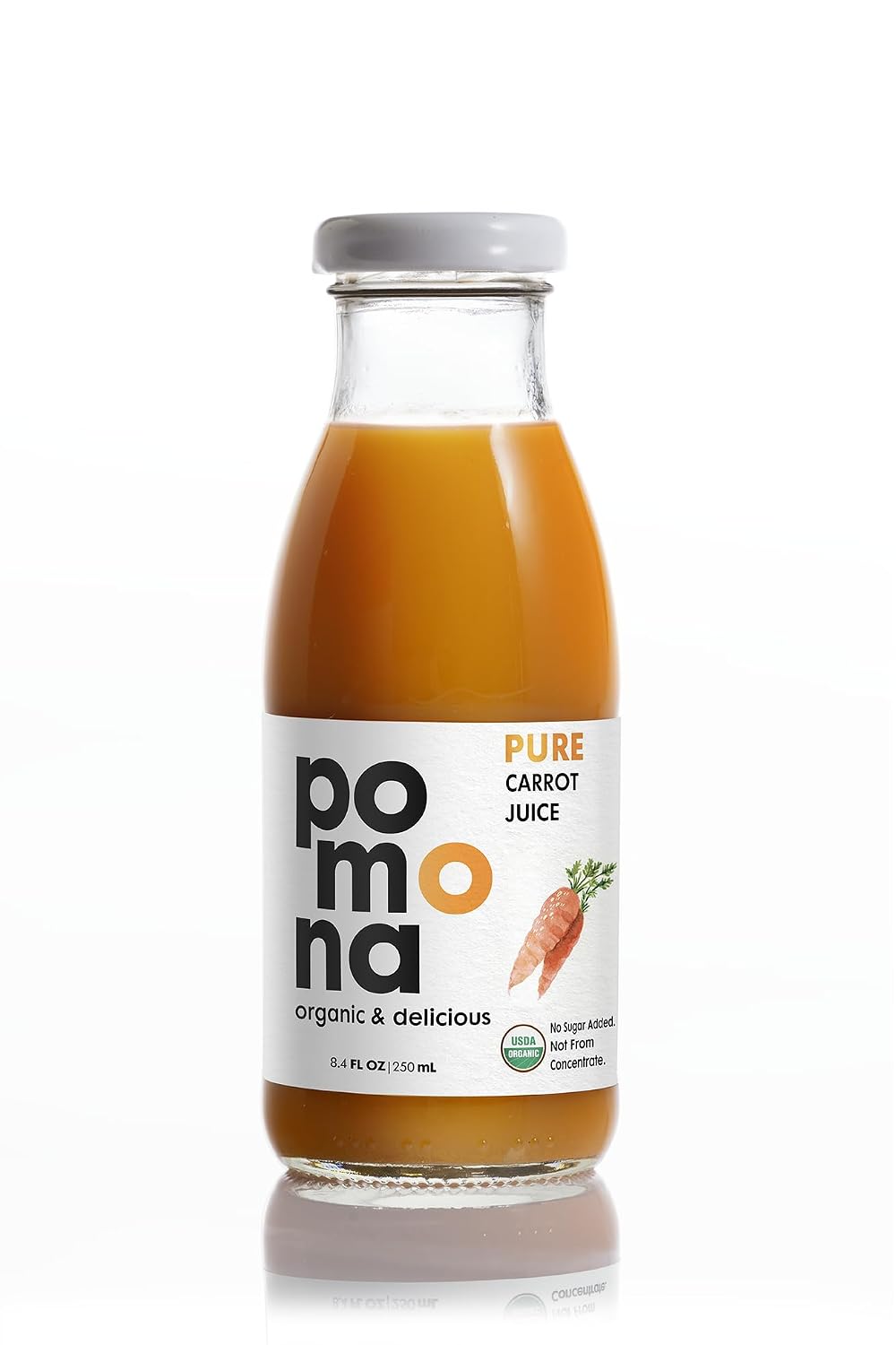 Pomona Organic Pure Black Cherry Juice, Cold Pressed Organic Juice, Non-GMO, No Sugar Added, Not from Concentrate, Gluten Free, Kosher Certified, Preservative Free 8.4 Ounce (Pack of 12),