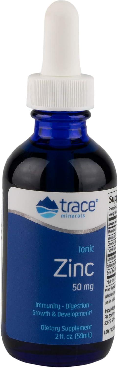 Trace Minerals Liquid Ionic Zinc, 50 mg, 2 fl oz | Ionic liquid zinc with magnesium. Supports the immune system, digestion