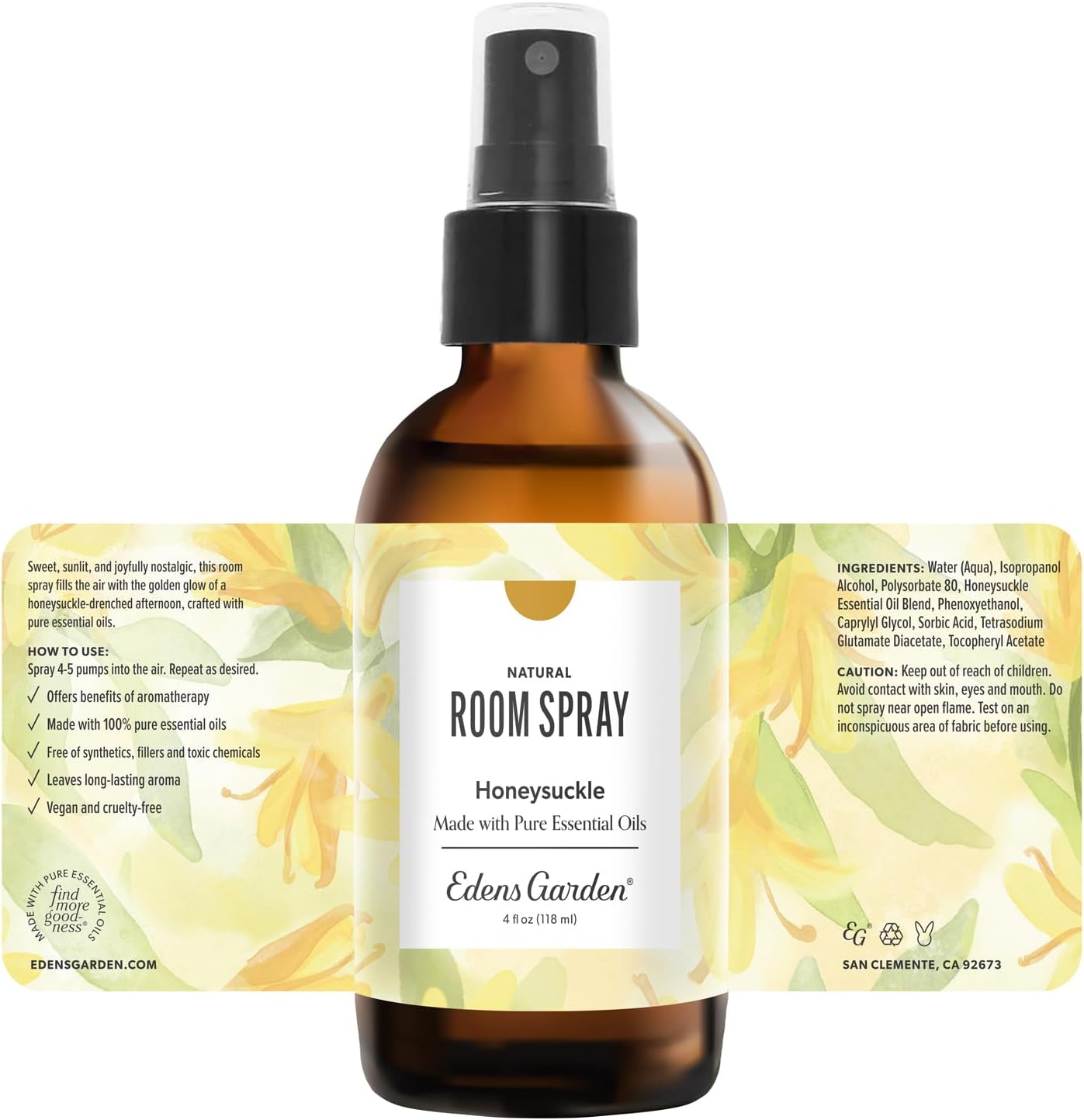 Edens Garden Fighting Five Natural Room & Linen Spray 4 fl oz (118 ml)