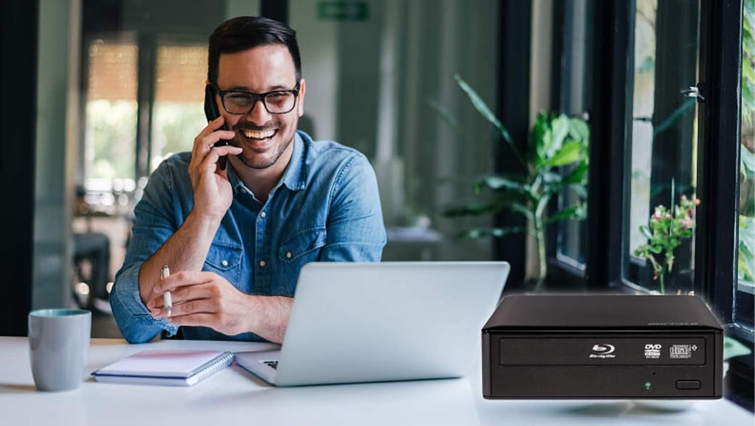 BUFFALO MediaStation Desktop 16x External Blu-ray Writer for PC with USB 3.0. TAA Compliant. Plays and Burns Blu-Rays, DVDs, and CDs.