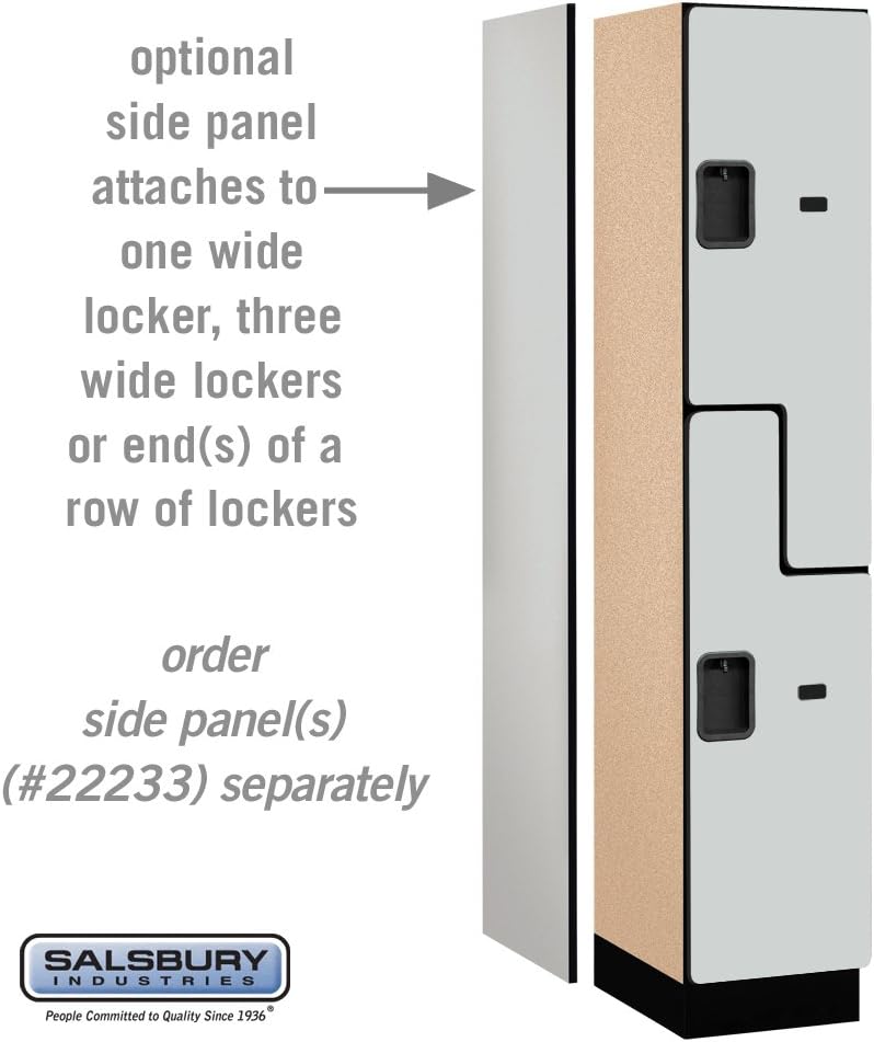 Salsbury Industries 2-Tier S-Style Extra Wide Designer Wood Locker with One Wide Storage Unit, 6-Feet High by 18-Inch Deep, Mahogany