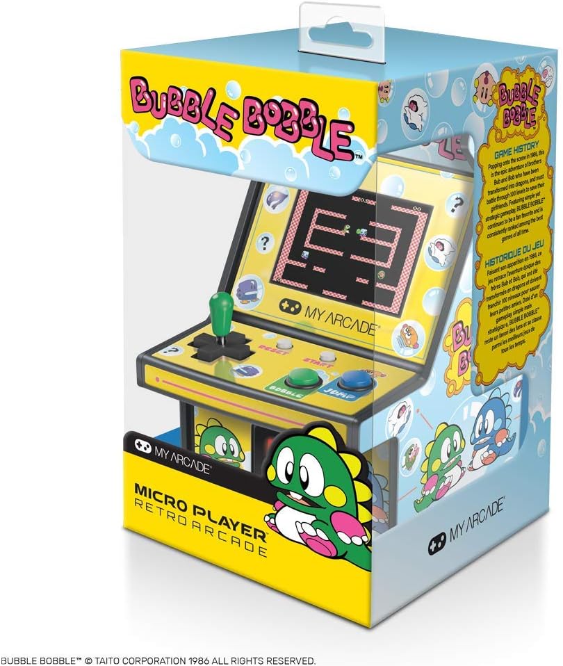 My Arcade Micro Player Mini Arcade Machine: Galaga Video Game, Fully Playable, 6.75 Inch Collectible, Color Display, Speaker, Volume Buttons, Headphone Jack - Electronic Games