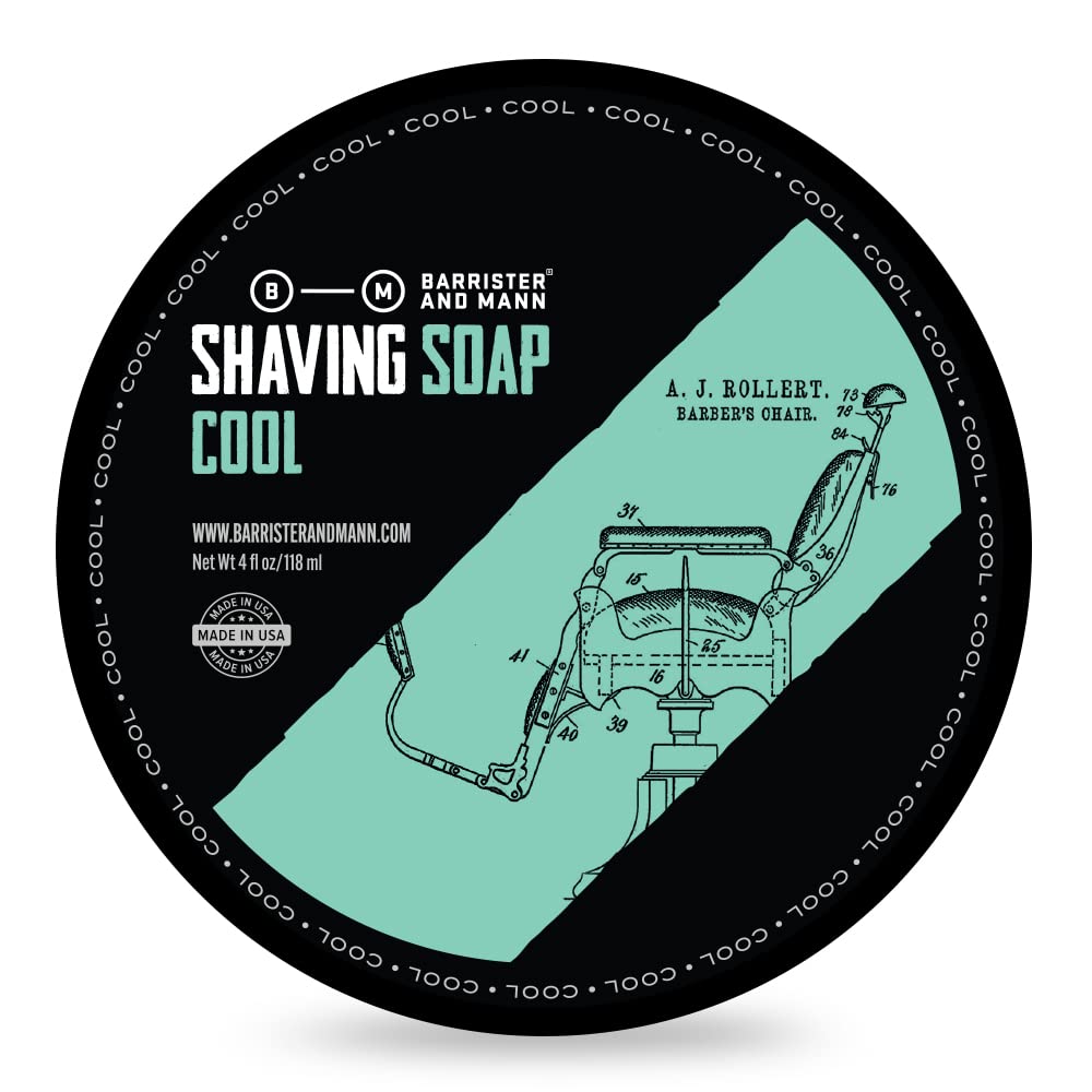 Barrister and Mann Shaving Soap | Luxury Dense, Rich & Creamy Lather Tallow Wet Shave Puck Notes of American Clary Sage, Bergamot, Lavender, Patchouli | Grooming Routine for Men 4 Oz (Cheshire)