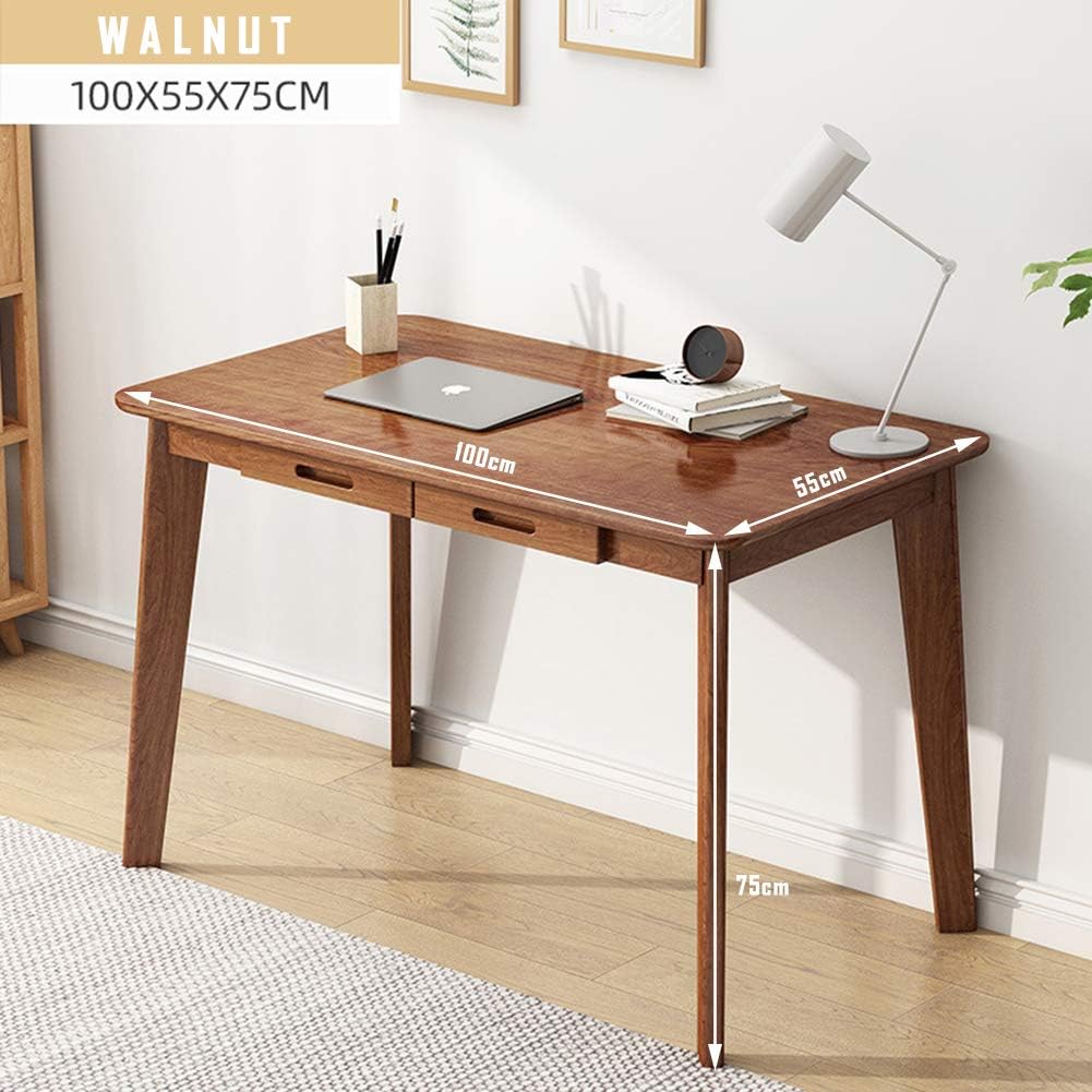 IOTXY Solid Wood Writing Desk - Home Office Laptop Computer Table, Walnut