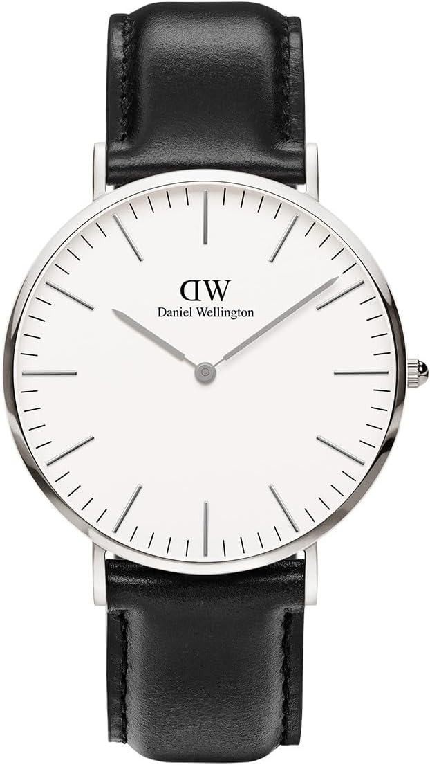 Daniel Wellington Classic Men’s Watch - 36mm - 40mm Case, Japanese Quartz Movement, Leather Strap, Water Resistant, Analog Watch for Men - Sheffield