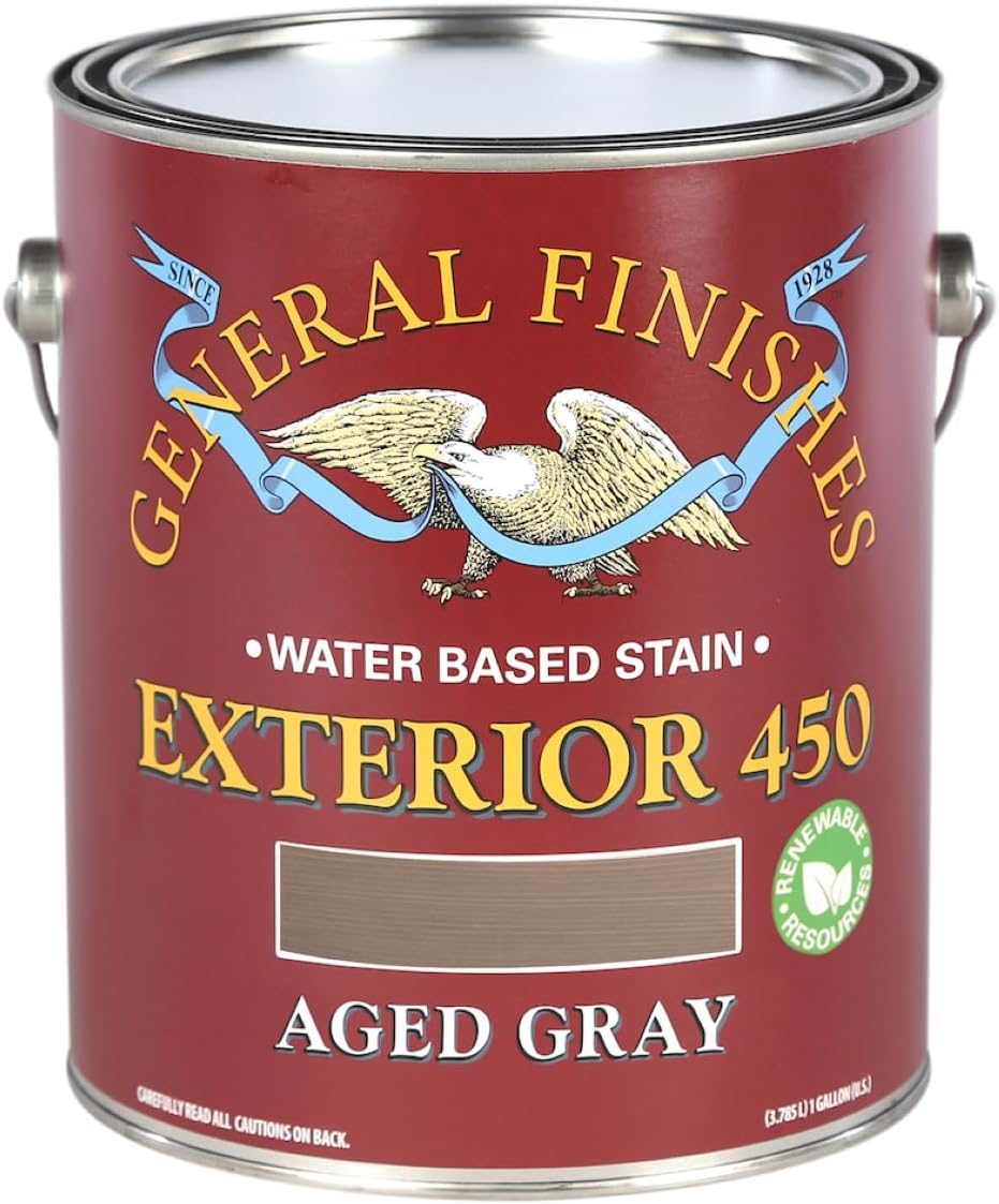 General Finishes Exterior 450 Water Based Wood Stain, 1 Quart, Cedar