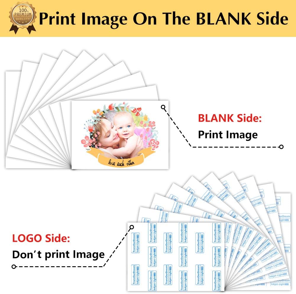 TransOurDream Upgraded Iron on Heat Transfer Paper for T Shirts (8.5x11''