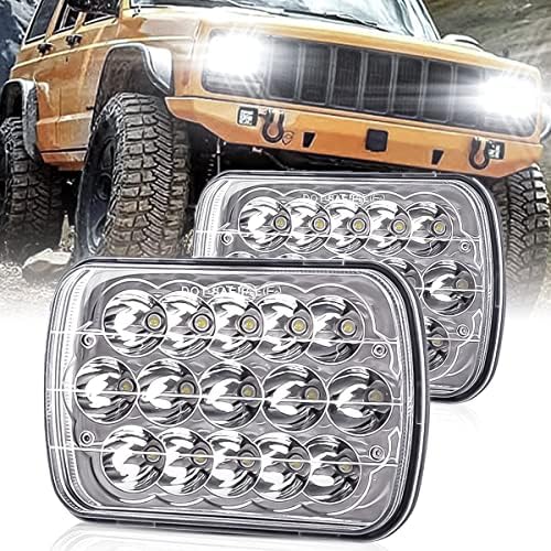 5x7 LED lights Dot Approved Rectangle 7x6 LED 2PCS with Hi/Low Sealed Beam For Trucks Jeep Cherokee XJ Ford Van Replacement 6054 H5054
