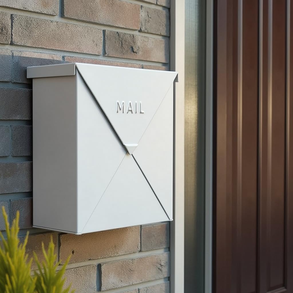 NACH Mailboxes for Outside Wall Mount, 10 x 10 x 4 inch Black Mailbox, Waterproof Mailboxes for Outside - Chicago Style Mail Box