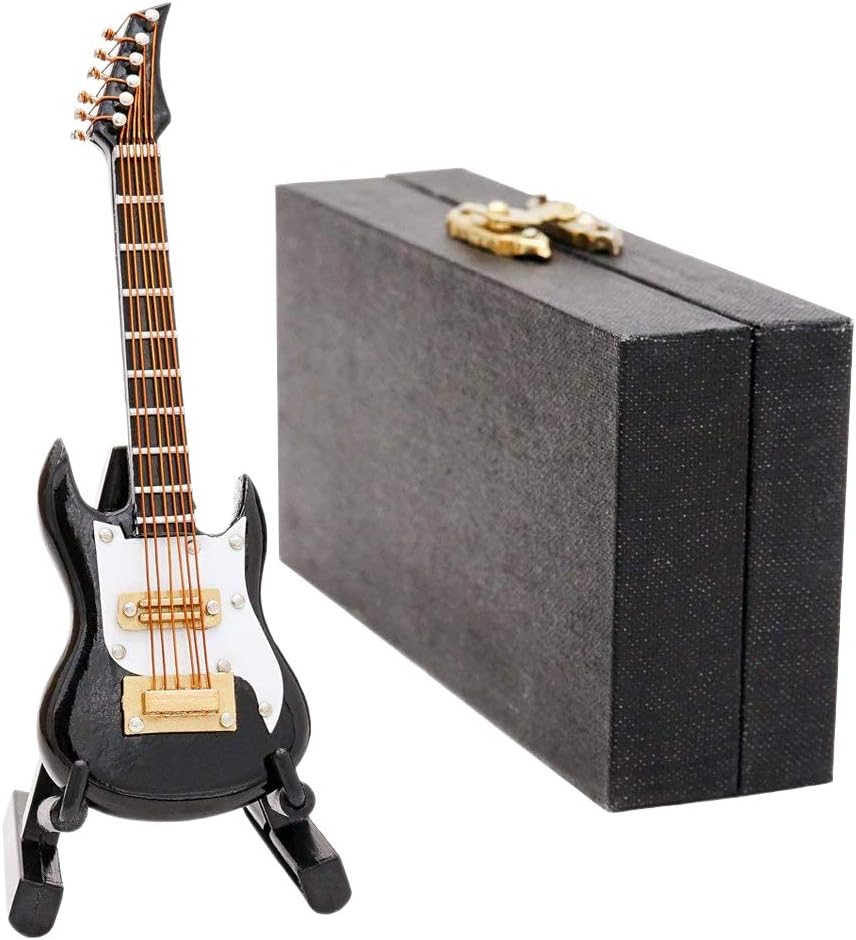 Odoria 1/12 Miniature Electric Guitar Dollhouse Musical Instruments Accessories, Red