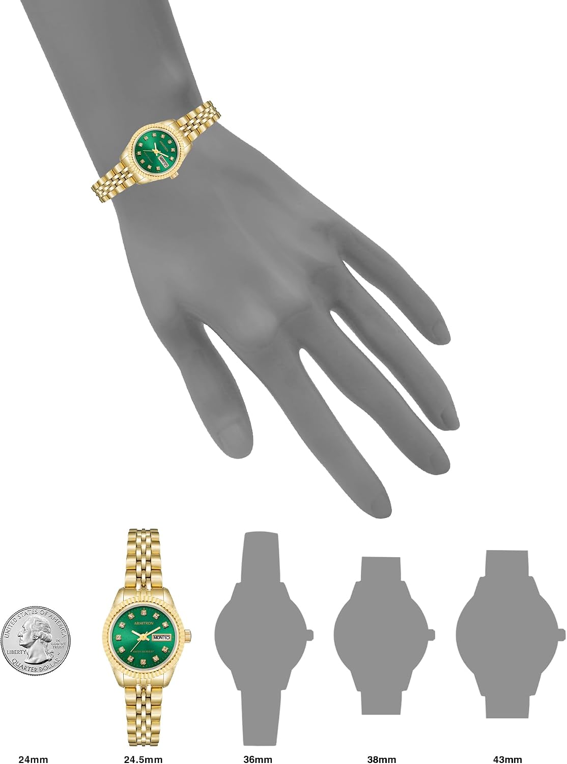 Armitron Women's Genuine Crystal Accented Bracelet Watch, 75-2475