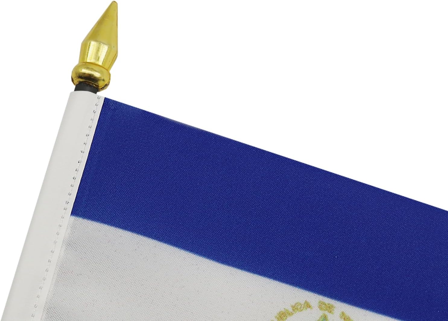 AZ FLAG Nicaragua Table Flag 4x6 in 100D Polyester Plastic Base | Indoor use Nicaraguan 15x10 cm desk flag stitched finish with reinforced edges with plastic pole and gold finial
