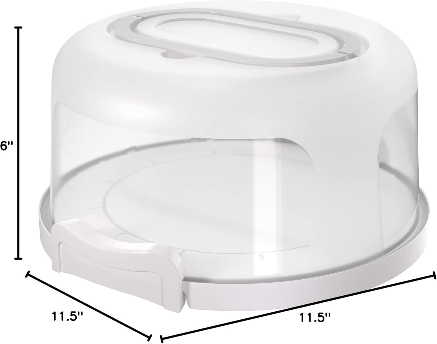 Top Shelf Elements Round Cake Carrier Two Sided Cake Holder Serves as Five Section Serving Tray, Portable Cake Stand Fits 10 inch Cake