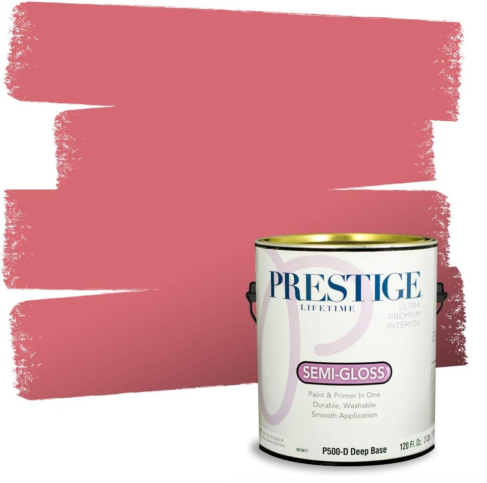 PRESTIGE Paints Exterior Paint and Primer In One, 1-Gallon, Satin, Comparable Match of Sherwin Williams* Grenadine*