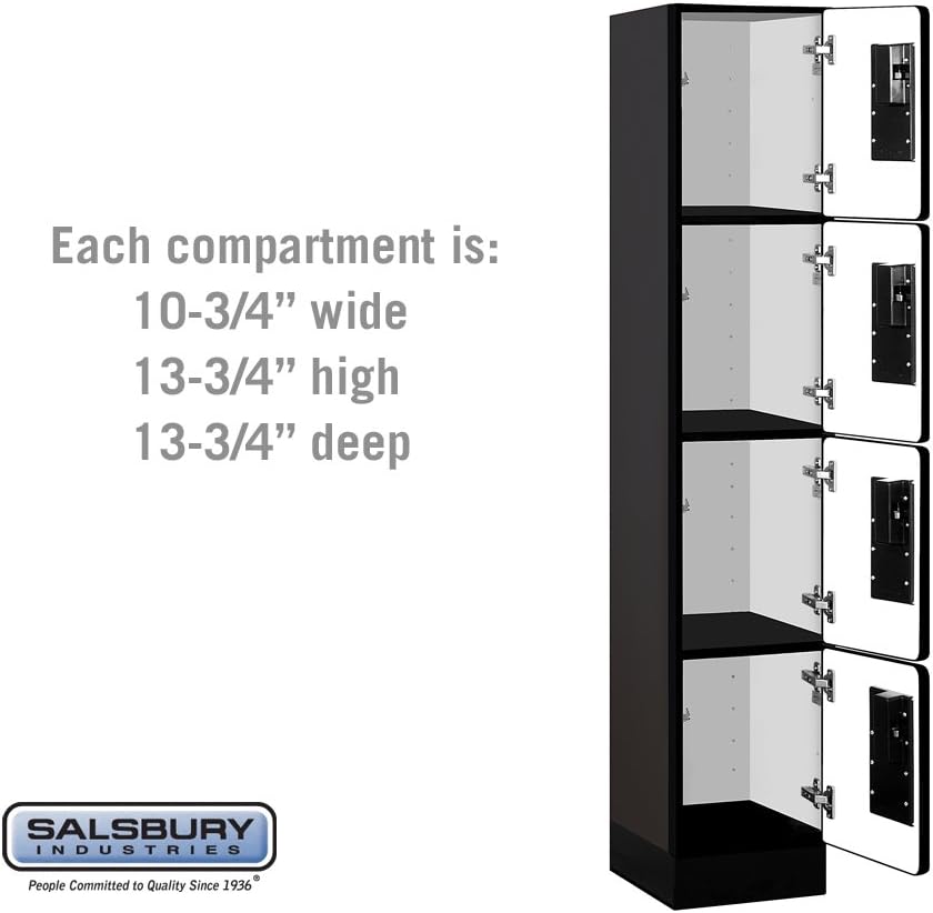 Salsbury Industries Four Tier Designer Wood Locker, Mahogany, 6' 3" x 18"