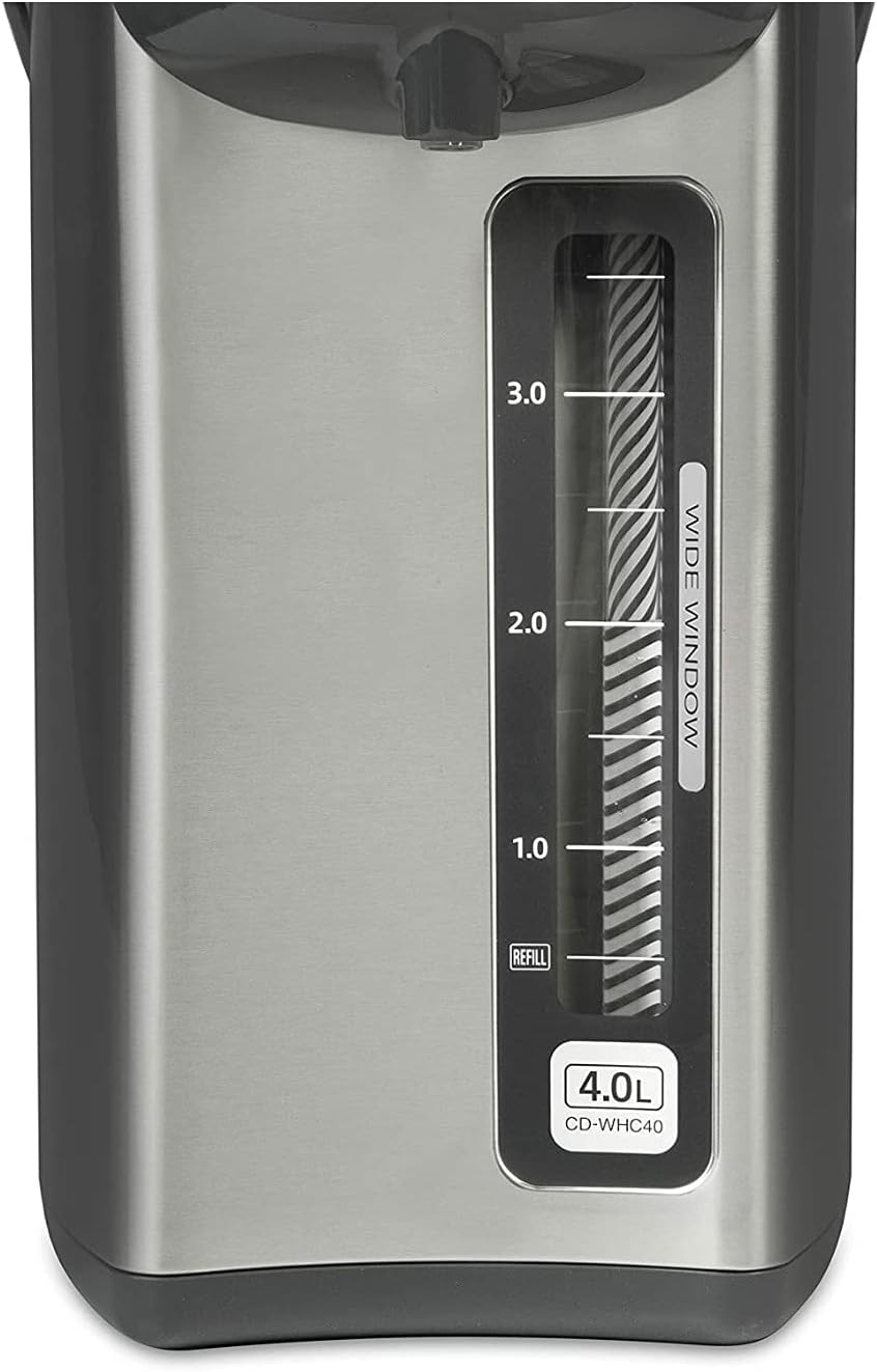 Zojirushi CD-WHC40XH Micom Water Boiler and Warmer, 135 oz, Stainless Gray | Capacity One button, electric dispensing 4-Keep Warm, 135-ounce
