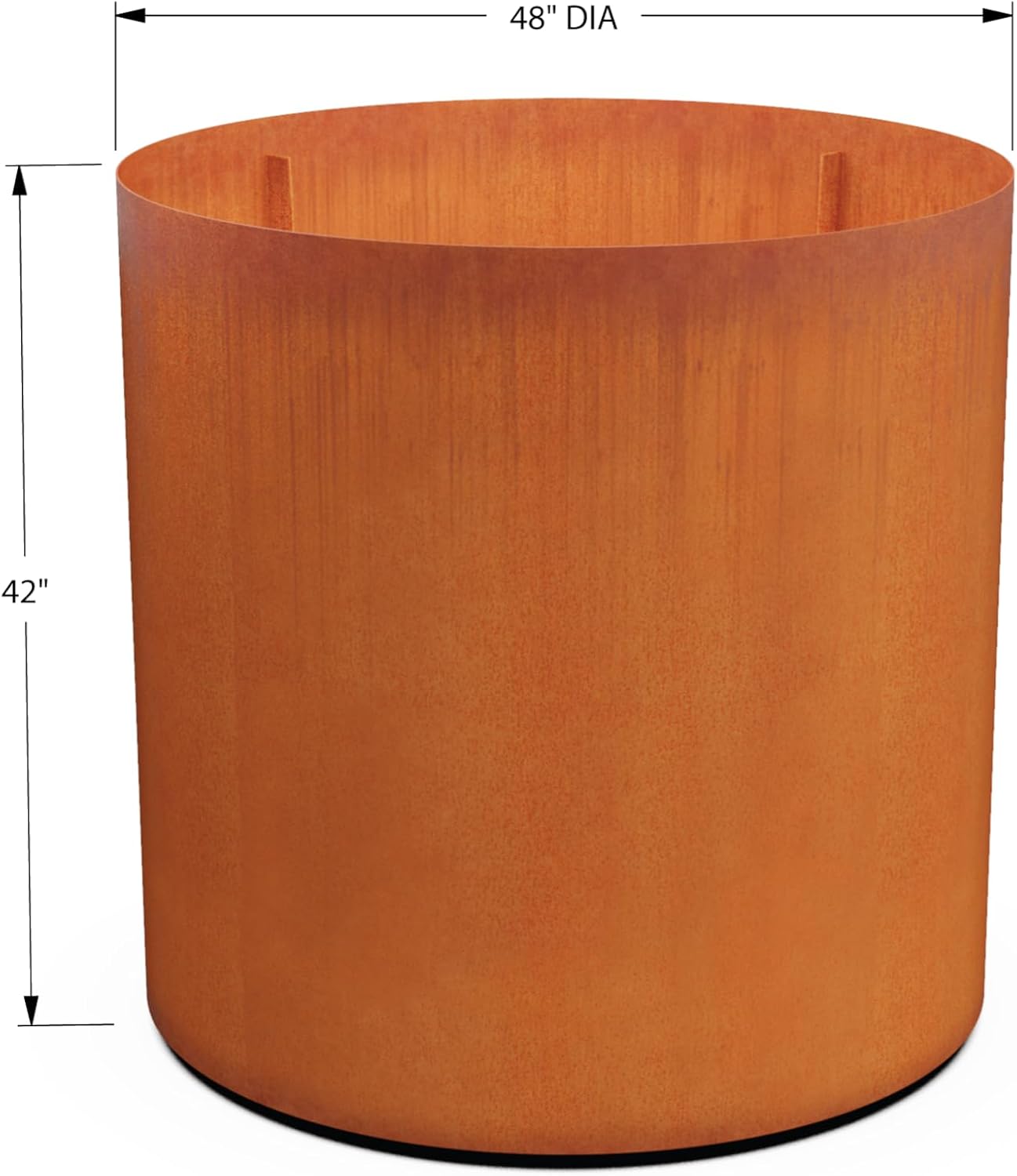 Plantercraft Large Round Planters for Outdoor Plants - 24 Inch Corten Steel Planter for Patio