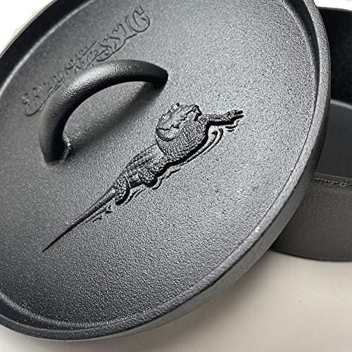 Bayou Classic 7402 2-qt Cast Iron Dutch Oven Features Flanged Camp Lid Stainless Coil Wire Handle Grip Perfect To Use Over A Campfire To Prepare