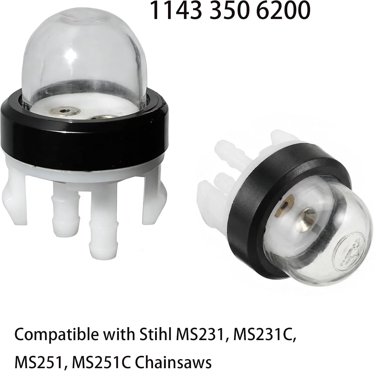 Replacement for Primer Bulb Fuel Pump 1143-350-6200,Fit for Stihl MS231, MS231C, MS251, MS251C Chainsaws -4PCS