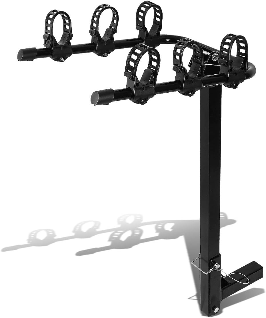 Auto Dynasty 2 Inches Hitch Fold-Up Mount Rear Trailer Bicycle/Bike Rack Carrier Storage (Powdered Coated Black)