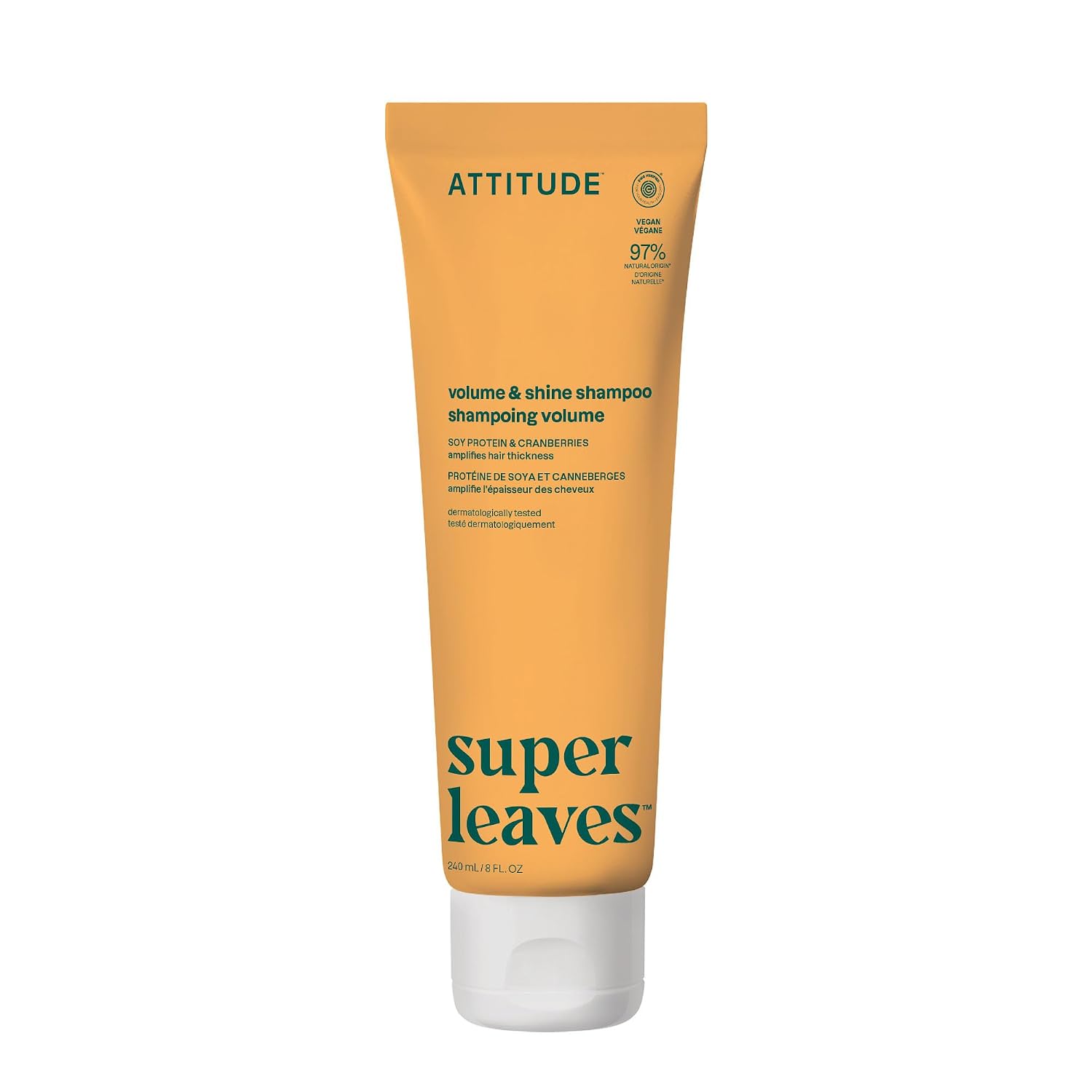 ATTITUDE Clarifying Hair Shampoo, EWG Verified, Restores Shine, Naturally Derived Ingredients, Vegan and Plant Based, Lemon Leaves and White Tea, 16 Fl Oz