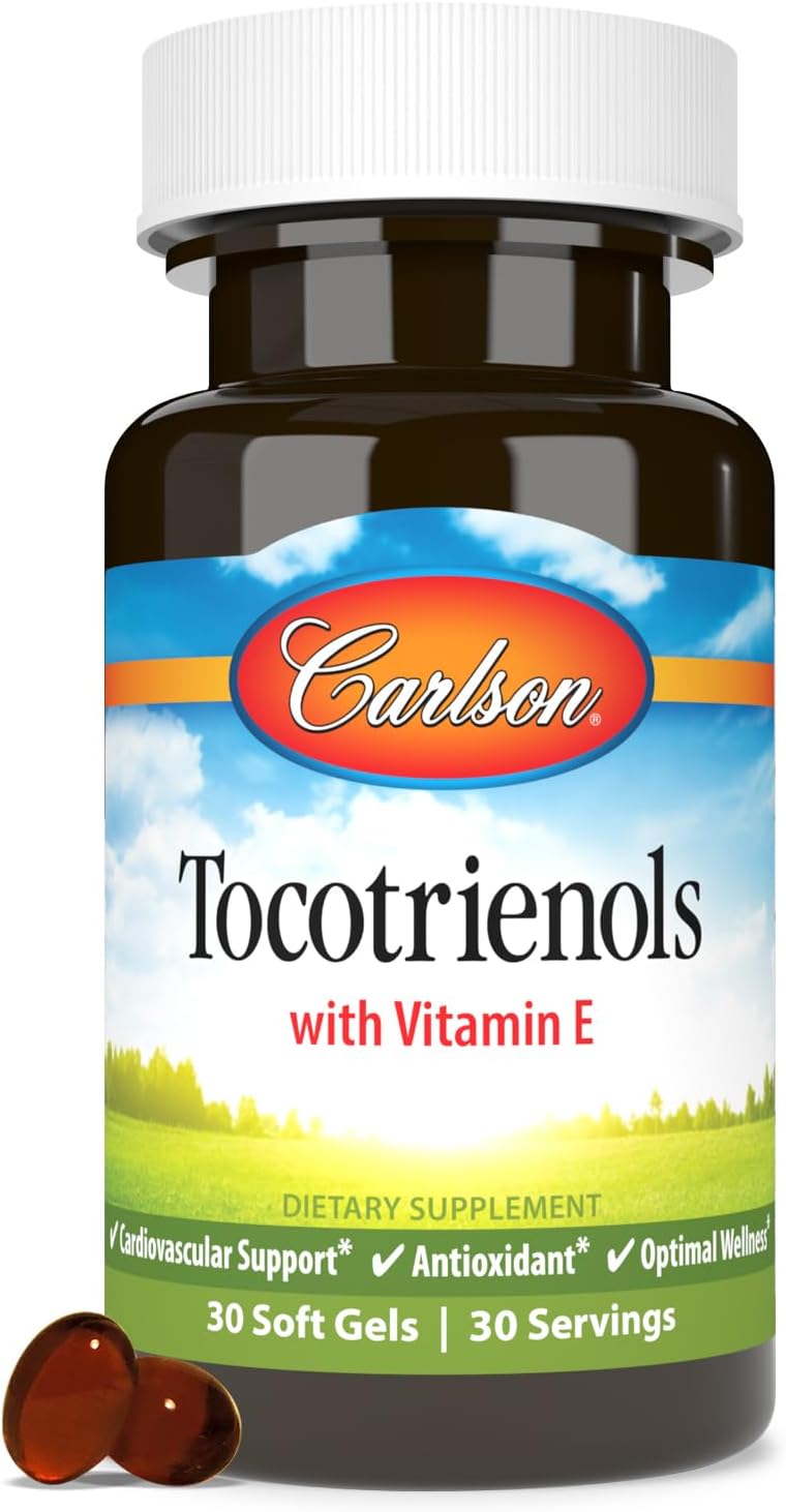 Carlson Tocotrienols, 40 mg, with Natural-Source Vitamin E, 30 Softgels | Gamma; Alpha; Delta; Beta; Sustainably Sourced