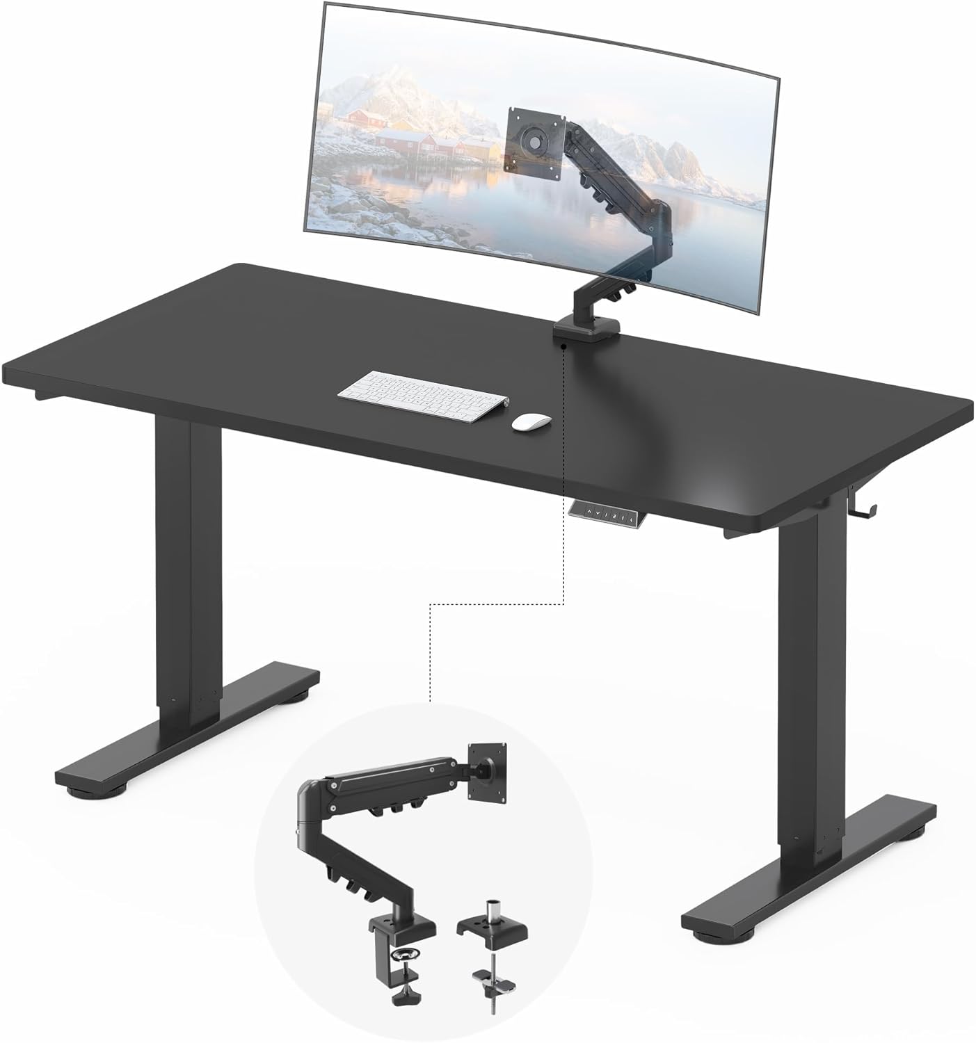 FLEXISPOT EN2 48"x24" Standing Desk with Power Strip Bundle, Black