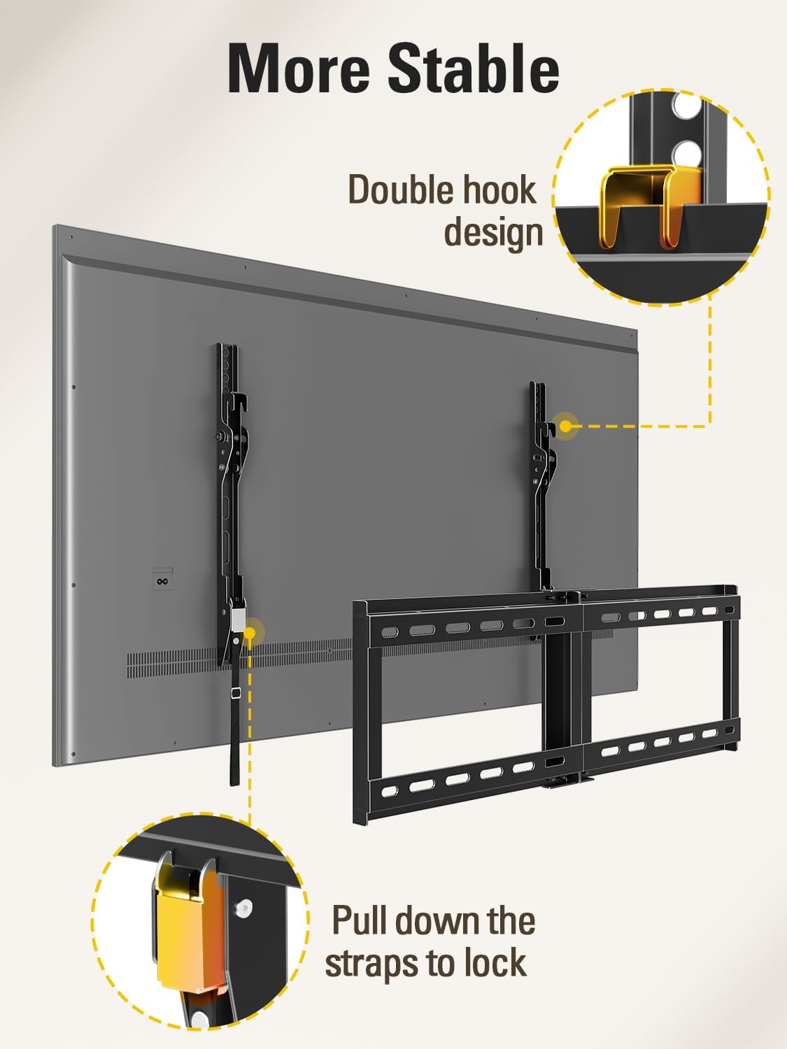 Mounting Dream Tilting TV Wall Mount for Most 37-90 Inch TVs up to 132lbs | Low Profile TV Mount Fits 16", 18", 24" Studs, Max VESA 600x400mm, Wall Mount TV Bracket with Quick Lock & Release, MD2268-LK