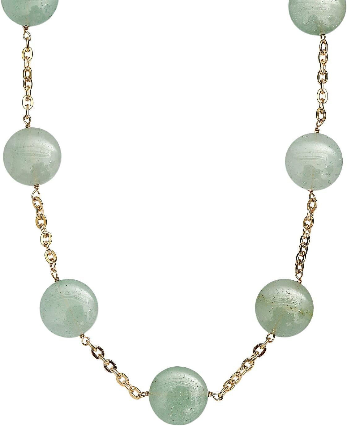Beaded Necklace 24-26 Inches in ION Plated Gold Stainless Steel