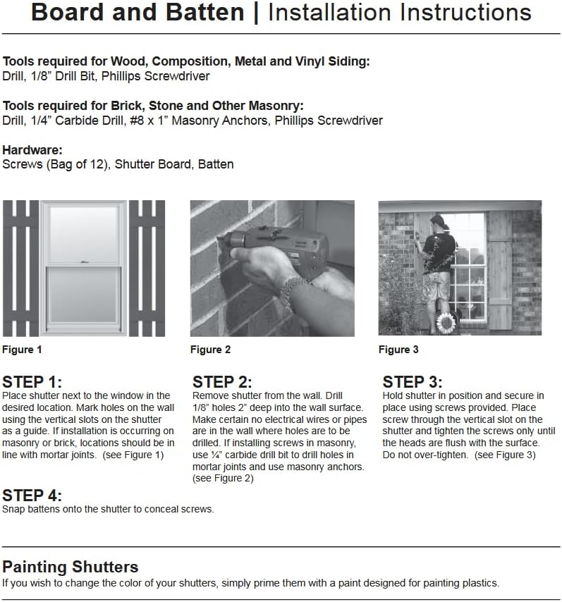 Polaris Homeside 4 Board and Batten Joined Vinyl Shutters (1 Pair) 14-1/2in. x 47in. - 050 Black