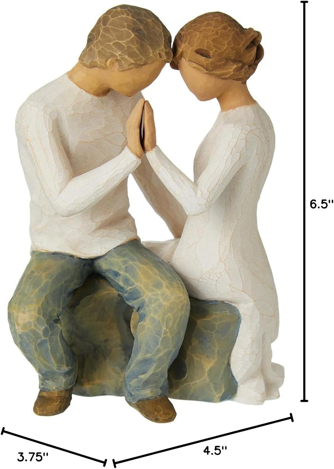 Willow Tree You and Me (Darker Skin), Sculpted Hand-Painted Figure | Cast from a Susan Lordi Original Carving, Expression of Love and Caring, Display on Shelf, Table or Mantel, Fitted Gift Box
