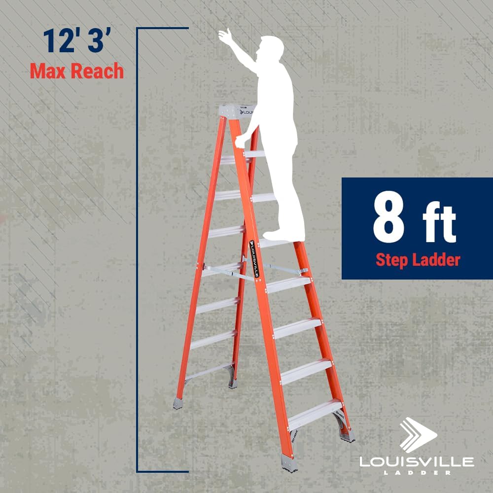 Louisville Ladder 2-Foot Fiberglass Step Stool Industrial, 300-Pound Load Capacity, Type IA, FS1502