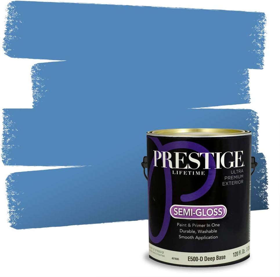 PRESTIGE Paints Exterior Paint and Primer In One, 1-Gallon, Satin, Comparable Match of Sherwin Williams* Blueblood*