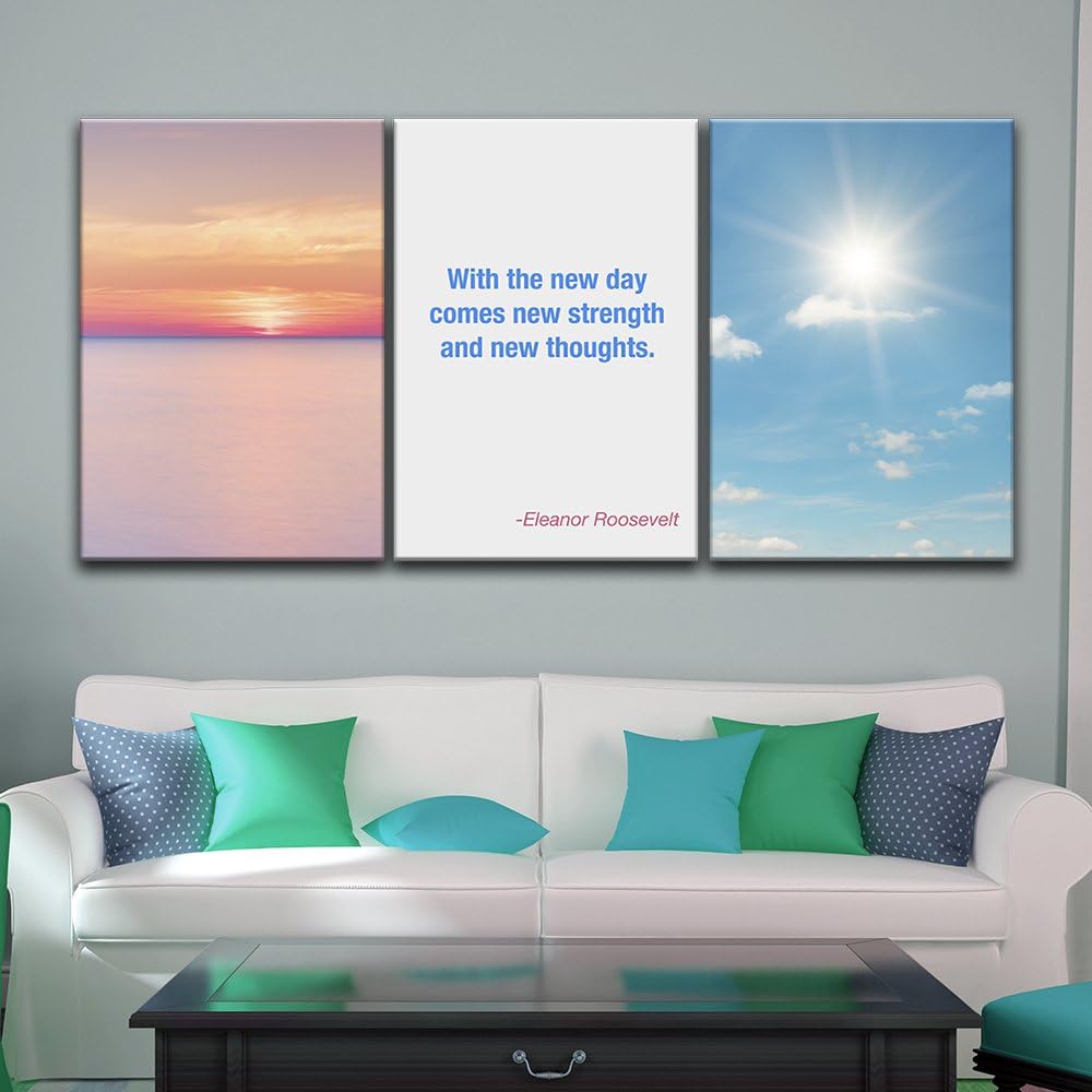 wall26 Canvas Prints Wall Art - Ocean Themed 3 Panel Wall Art with Wave,Anchor and Rudder - 16"x24" x 3 Panels