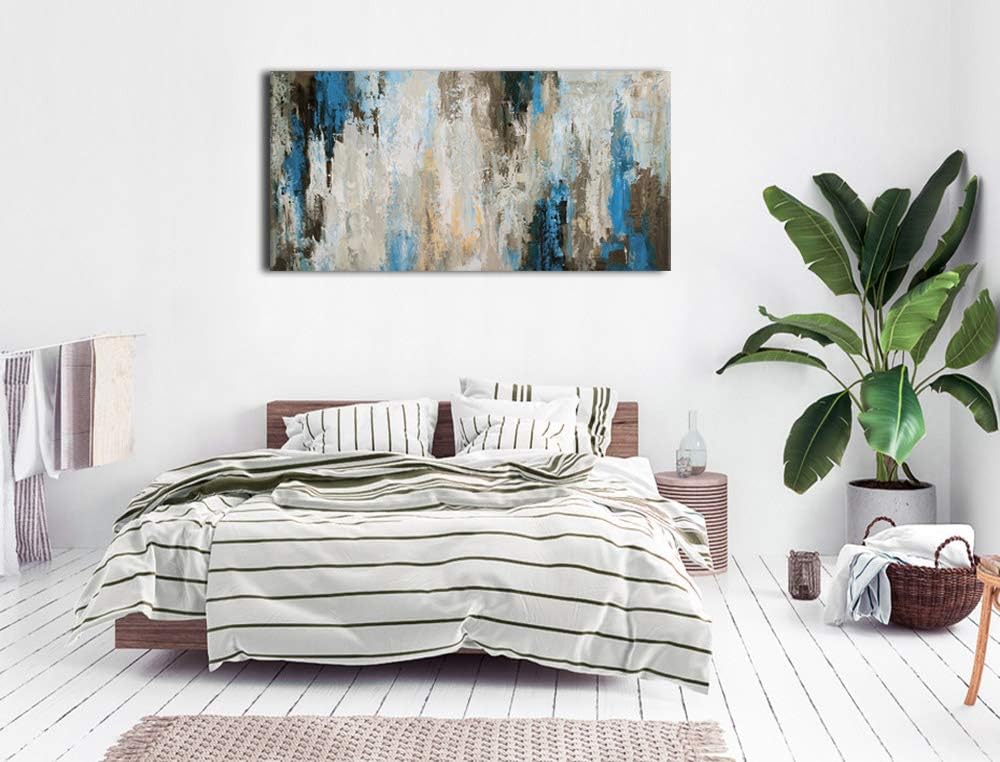 arteWOODS Ocean Wave Canvas Wall Art Beach Sunset Pictures Coastal Nature Artwork Blue Sea Painting Prints for Living Room Bedroom Home Office Decoration 20" x 40"