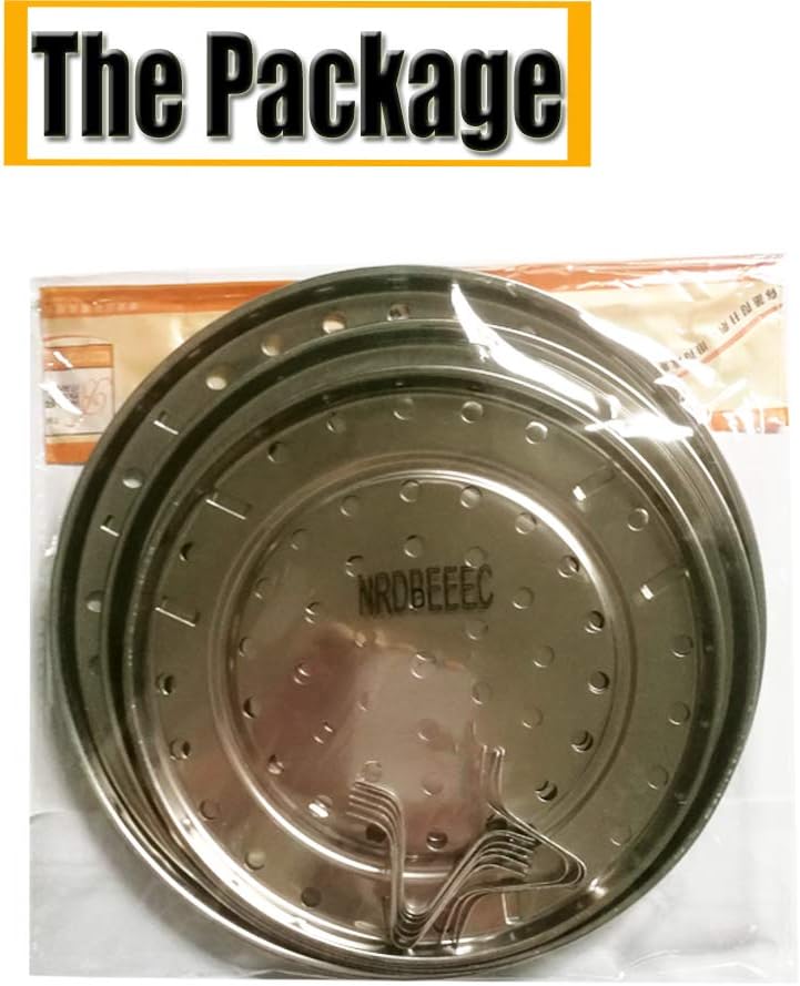 NRDBEEE Round Stainless Steel Rack 7.6" 8.5" 9.33" Inch Diameter Steaming Stand Canner Canning Racks Steamer Insert Stock Pot Steaming Tray Stand